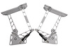 HH72CK-F 1967-1972 Chevy C10 Truck Billet Hood Hinges, Gen II, Stainless Steel Gas Struts, Clear Coat Finish, Fiberglass Hood - image 1