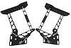 HH72CK-S-08 1967-1972 Chevy C10 Truck Billet Hood Hinges, Gen II, Stainless Steel Gas Struts, Black Finish, Steel Hood - image 1