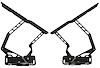 HH81C-F-08 1970-1981 Chevy Camaro Billet Hood Hinges, Gen II, Stainless Steel Gas Struts, Black Finish, Fiberglass Hood - image 1