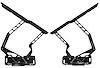 HH81C-S-07 1970-1981 Chevy Camaro Billet Hood Hinges, Gen II, Stainless Steel Gas Struts, Black Onyx Finish, Steel Hood - image 1