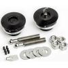 Lockable Low-Profile Hood Pin Set Anodized Black 2.5" Diameter
