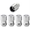 Locking Lug Nuts - Chrome Cone Seat Style Thread Size: 1/2-20 Key Hex Size: 3/4" Includes 4 Lug Nuts and 1 Key - image 1