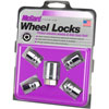 Locking Lug Nuts - Chrome Cone Seat-Short Style Thread Size: M12 x 1.25 Key Hex Size: 3/4" Includes 4 Lug Nuts and 1 Key - image 2