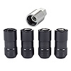 24220 Locking Lug Nuts, Black Cone Seat Style Thread Size: M14 x 1.5 Key Hex Size: 22mm Includes 4 Lug Nuts & 1 Key - image 1