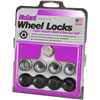 25167 Locking Lug Nuts, Silver Radius Seat-Open End Style Thread Size: M14 x 1.5 Key Hex Size: 19mm Includes 4 Lug Nuts & 1 Key - image 2