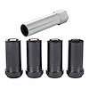 25340 Locking Lug Nuts, Chrome/Black Cone Seat-Tuner Style Thread Size: 1/2"-20 Key Hex Size: 13/16" Includes 4 Lug Nuts & 1 Key - image 1