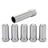 Locking Lug Nuts - Chrome Cone Seat-Tuner Style Thread Size: 1/2"-20 Key Hex Size: 13/16" Includes 5 Lug Nuts and 1 Key - image 1