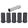 25540BK Locking Lug Nuts, Chrome/Black Cone Seat-Tuner Style Thread Size: 1/2"-20, Key Hex Size: 13/16" - image 1