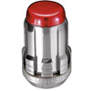 Chrome SplineDrive Lug Nuts With Red Caps (M12 x 1.5 Thread Size) - Box of 50 Lug Nuts - image 1