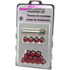 Chrome Tuner Style Spline Drive Lug Nut Kit w/Red Caps M12 x 1.25 Thread Size - image 1