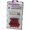 Chrome Tuner Style Spline Drive Lug Nut Kit w/Red Caps M12 x 1.5 Thread Size - image 1