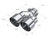 T5182 Exhaust Tip Single Wall Dual Out 4 in. OD. 3 in. Inlet - image 2