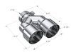 T5183 Exhaust Tip Single Wall Dual Out 4 in. OD. 3 in. Inlet - image 2