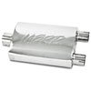 Universal Chambered Core Oval Muffler Inlet/Outlet: 3" Center/2.25" Dual - image 1