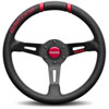 DRIFTING STEERING WHEEL 330 BLACK / RED LEATHER - image 1