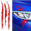 114V02 Vinyl Claw Thrash Mark Headlight Decal, Universal, Gloss Red - image 1