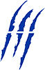 114V07 Vinyl Claw Thrash Mark Headlight Decal, Universal, Gloss Blue - image 1
