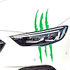 114V09 Vinyl Claw Thrash Mark Headlight Decal, Universal, Gloss Green - image 1