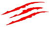 114V21 Vinyl Claw Thrash Mark Headlight Decal, Universal, Matte Red - image 1