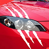 114V22 Vinyl Claw Thrash Mark Headlight Decal, Universal, Matte White - image 1