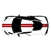 200410 Front to Back Dual Stripes, 2020-2023 Chevy Corvette, Matte Red - image 1