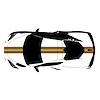 200411 Front to Back Dual Stripes, 2020-2023 Chevy Corvette, Matte Gold - image 1
