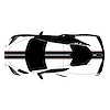 200419 Front to Back Dual Stripes, 2020-2023 Chevy Corvette, Gloss Carbon Flash W/Gloss Red Pinstripes - image 1
