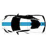 200425 Front to Back Dual Stripes, 2020-2023 Chevy Corvette, Gloss Rapid Blue W/Gloss Rapid Blue Pinstripes - image 1