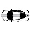 200426 Front to Back Dual Stripes, 2020-2023 Chevy Corvette, Gloss Gray W/Gloss Carbon Flash Pinstripes - image 1