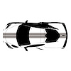 200427 Front to Back Dual Stripes, 2020-2023 Chevy Corvette, Gloss Silver Gloss W/Silver Pinstripes - image 1