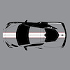 200428 Front to Back Dual Stripes, 2020-2023 Chevy Corvette, Gloss White W/Gloss Red Pinstripes - image 1