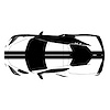 200430 Front to Back Dual Stripes, 2020-2023 Chevy Corvette, Gloss Black W/Gloss Black Pinstripes - image 1