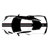 200431 Front to Back Dual Stripes, 2020-2023 Chevy Corvette, Gloss Black W/Gloss Red Pinstripes - image 1