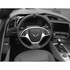 200763 Steering Wheel Top Center Stripe Marker Decal, 1984-2023 Chevy Corvette, Black Carbon Fiber - image 1