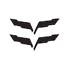 201022 Front/Rear Emblem Flag Blackout Set, 2005-2013 Chevy Corvette, Gloss Black - image 1