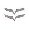 201025 Front/Rear Emblem Flag Blackout Set, 2005-2013 Chevy Corvette, Gloss Silver - image 1