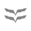 201034 Front/Rear Emblem Flag Blackout Set, 2005-2013 Chevy Corvette, Matte Gray - image 1