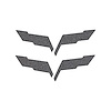 201043 Front/Rear Emblem Flag Blackout Set, 2005-2013 Chevy Corvette, Gloss Metallic Pearl Black - image 1