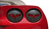 201076 Vinyl Tail Light Overlay W/Logo, 2005-2013 Chevy Corvette, Cutout, Gloss Silver Cross Flags - image 1
