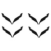 201208 Vinyl Wheel Center Cap Emblem Insert Overlays, 1997-2004 Chevy Corvette, Gloss Black - image 1