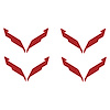201218 Vinyl Wheel Center Cap Emblem Insert Overlays, 2014-2019 Chevy Corvette, Matte Red - image 1