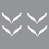 201219 Vinyl Wheel Center Cap Emblem Insert Overlays, 2014-2019 Chevy Corvette, Matte White - image 1
