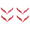 201225 Vinyl Wheel Center Cap Emblem Insert Overlays, 2014-2019 Chevy Corvette, Red Carbon Fiber - image 1