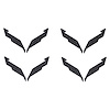 201228 Vinyl Wheel Center Cap Emblem Insert Overlays, 2014-2019 Chevy Corvette, Gloss Carbon Flash Metallic - image 1