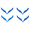 201229 Vinyl Wheel Center Cap Emblem Insert Overlays, 2014-2019 Chevy Corvette, Gloss Deep Blue Metal - image 1