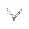 202410 Engine Cover Emblem Overlay, 2020-2023 Chevy Corvette, Silver Carbon Fiber - image 1
