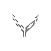 202418 Engine Cover Emblem Overlay, 2020-2023 Chevy Corvette, Brushed Aluminum - image 1