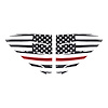 202483 Window US Flag Decals, 2020-2023 Chevy Corvette, Gloss Carbon Flash Distressed US Flag W/ Red Stripe - image 1