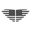 202491 Window US Flag Decals, 2020-2023 Chevy Corvette, Matte Dark Gray Standard US Flag - image 1