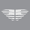 202492 Window US Flag Decals, 2020-2023 Chevy Corvette, Matte White Distressed US Flag - image 1